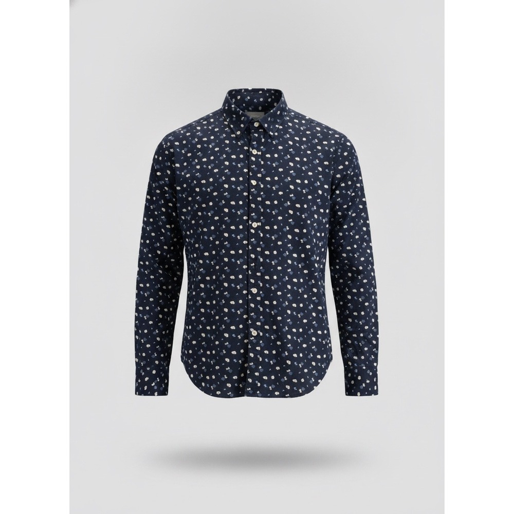 Bonobos Mens Slim Fit Floral Daisy Button Down Shirt Navy Blue Cotton Medium